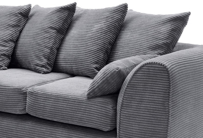 Byron Jumbo Single Arm 4 Seater With Footstool Left Right Hand Luxury Sofa