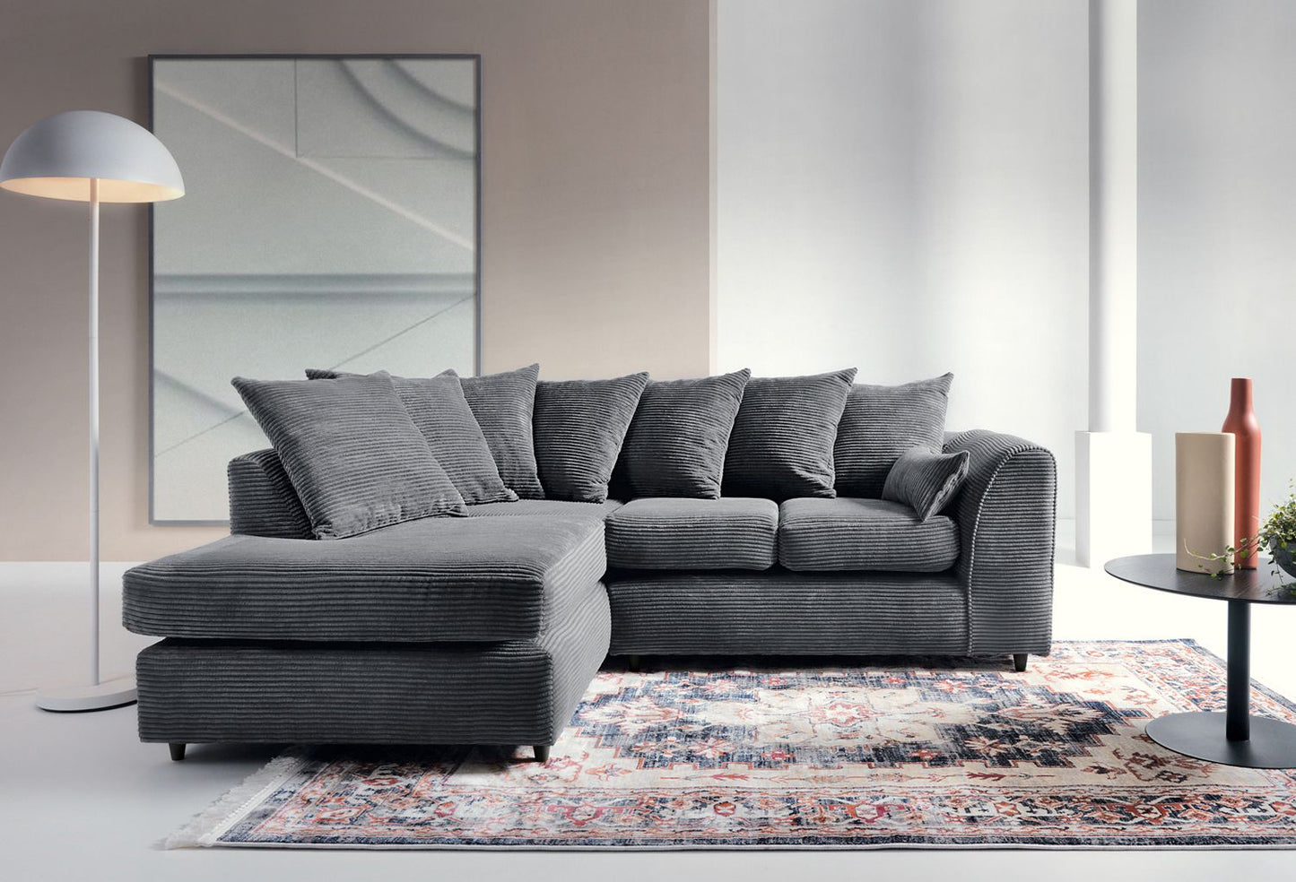 Byron Jumbo Single Arm 4 Seater With Footstool Left Right Hand Luxury Sofa