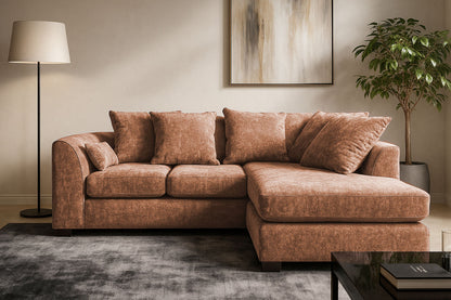 Dylan Chenille Fabric Corner Sofa Left or Right Facing L-Shaped Sofa