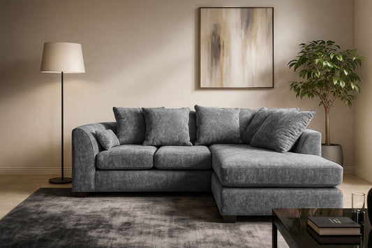 Dylan Chenille Fabric Corner Sofa Left or Right Facing L-Shaped Sofa