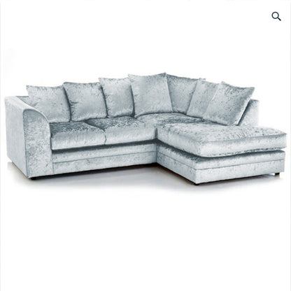 Dylan Crush Velvet 4 Seater Single Arm Left Right Hand Corner Sofa