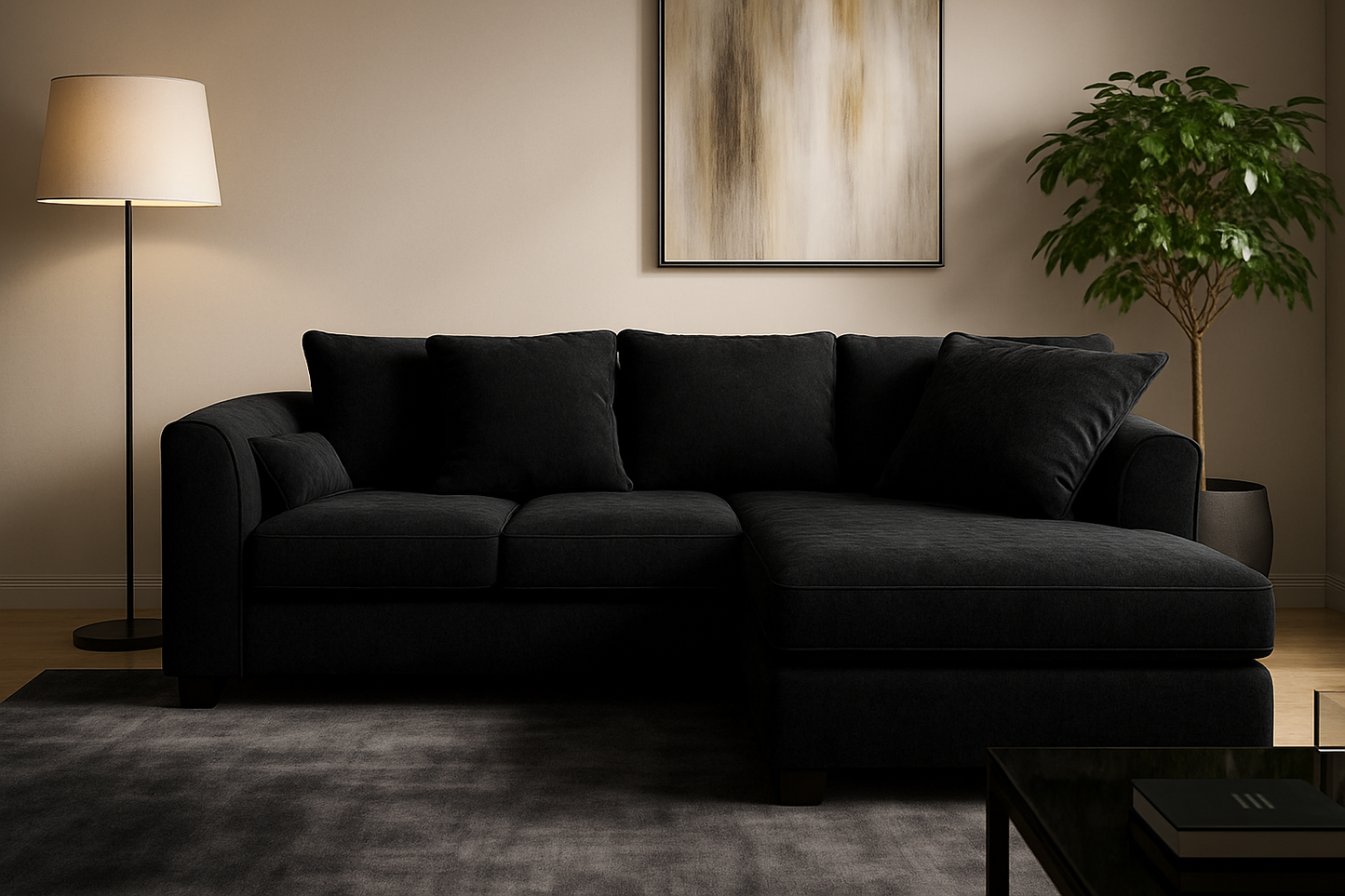 Dylan Chenille Fabric Corner Sofa Left or Right Facing L-Shaped Sofa