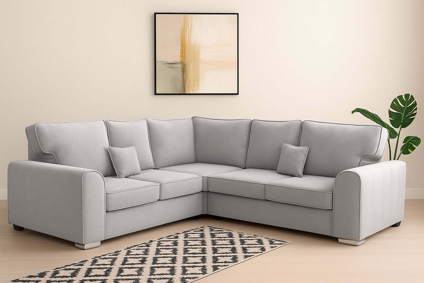 Dylan Plush Velvet Dual Arm High Back 5 Seater Sofa