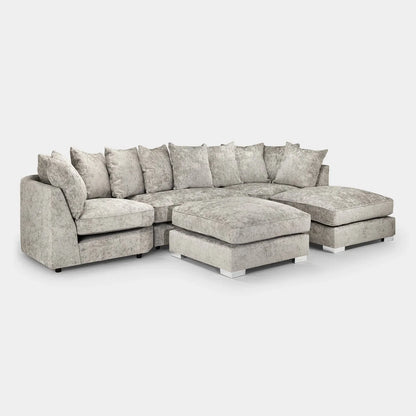 Bishop U-Shape Kensigton Scatter Back Moveable Footstools Rolled Arms Sofa