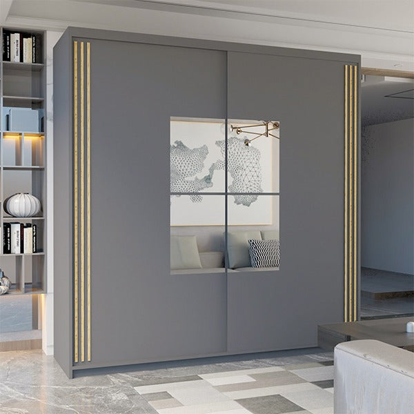 JAMAJKA SLIDING WARDROBE BLACK 150cm/203cm