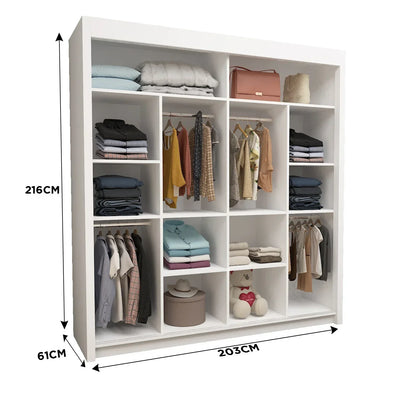 Milan Double Sliding Door Wardrobe