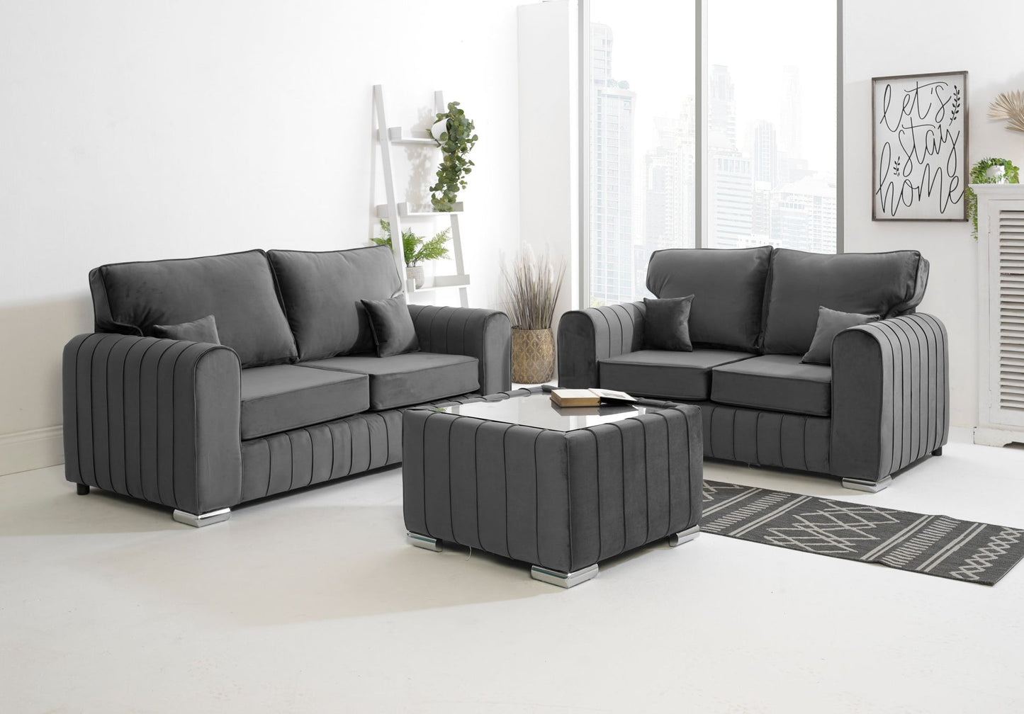 Lily 3+2 Seater Sofa Set  Modern Plush Living Room Suite
