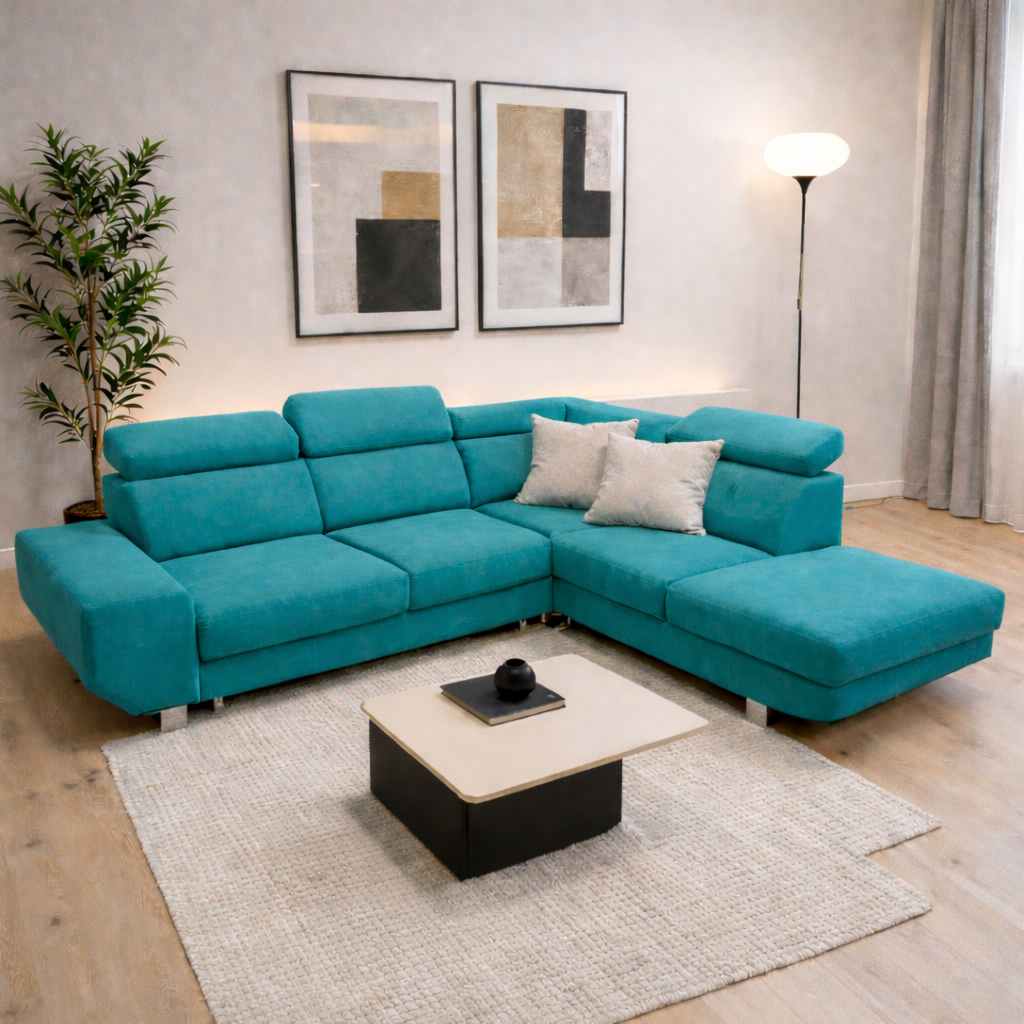 Modern L-Shape Corner Sofa Bed – Convertible Sectional Sofa