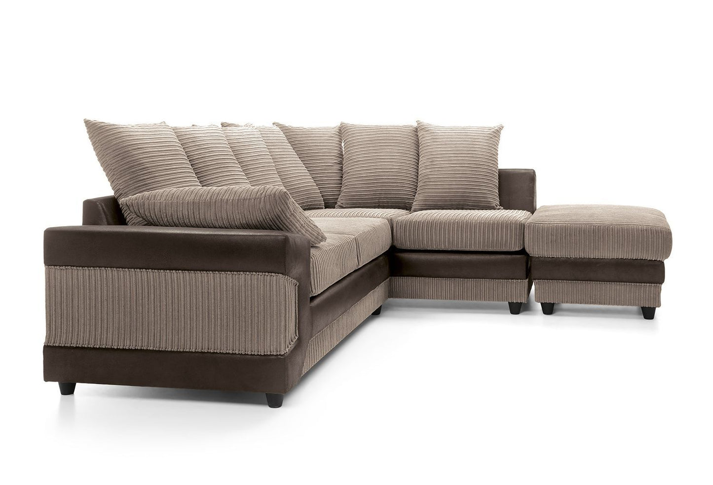 DINO Jumbo Cord 5 Seater Single Arm Left Right Hand Corner Sofa