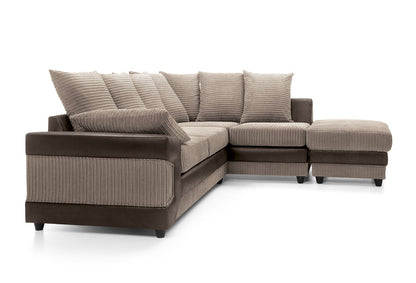 DINO Jumbo Cord 5 Seater Single Arm Left Right Hand Corner Sofa