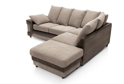DINO Jumbo Cord 5 Seater Single Arm Left Right Hand Corner Sofa