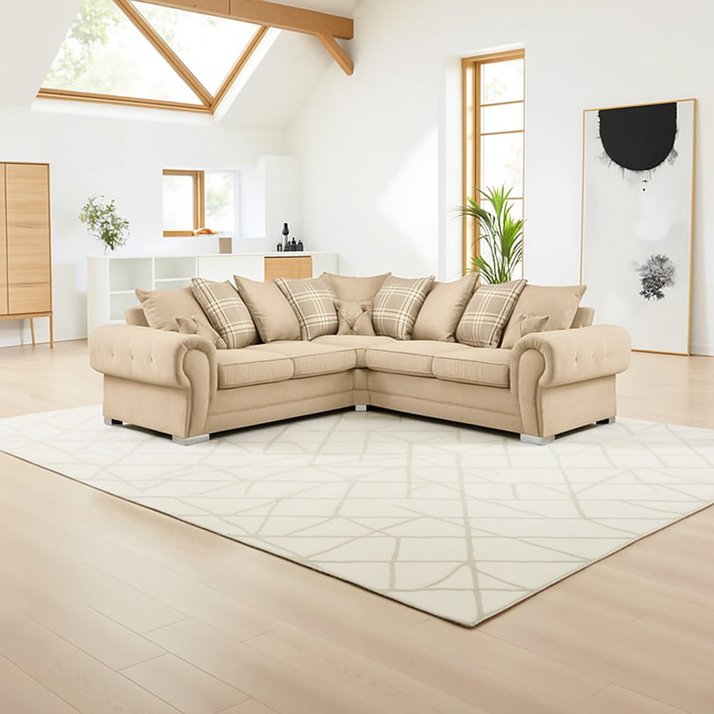 Modern Verona Chesterfield 5 Seater Luxurious Fabric Sofa