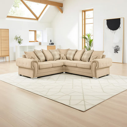 Modern Verona Chesterfield 5 Seater Luxurious Fabric Sofa
