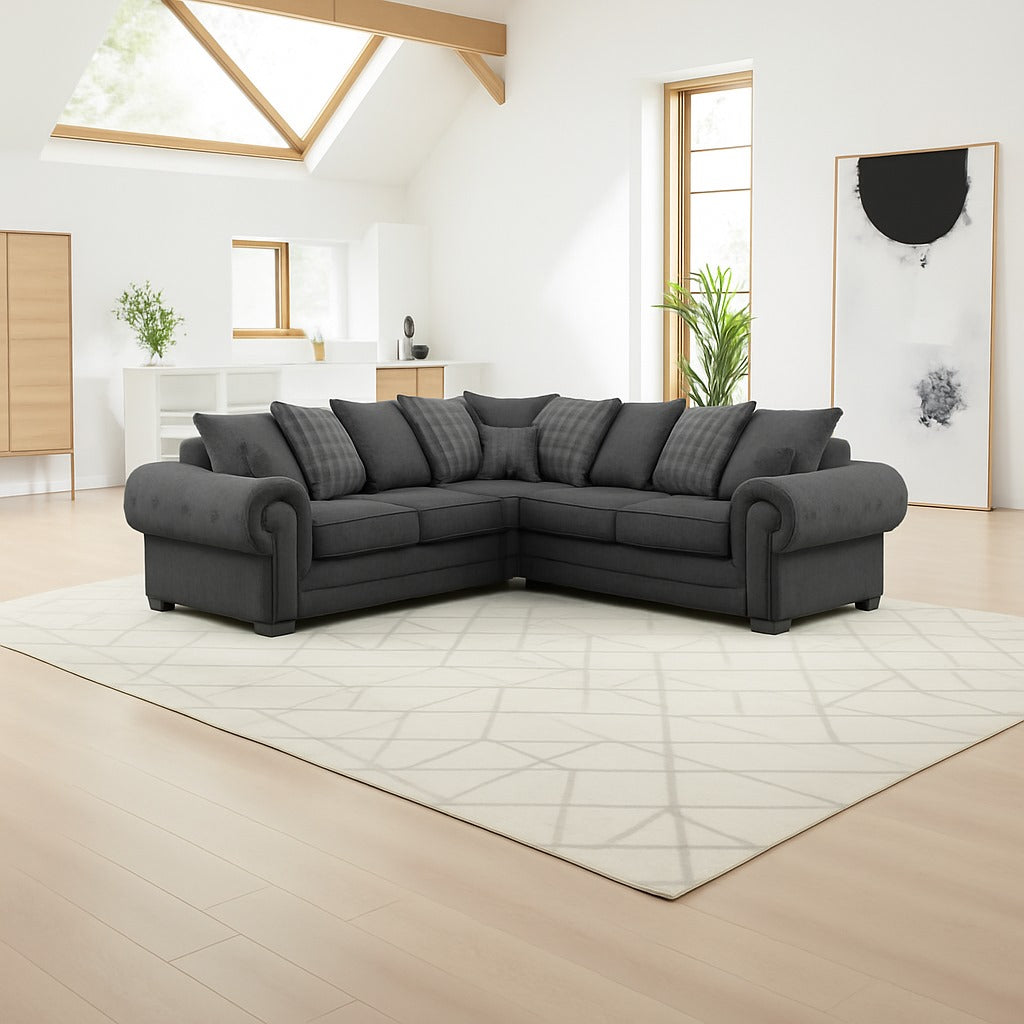 Modern Verona Chesterfield 5 Seater Luxurious Fabric Sofa