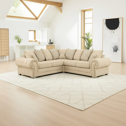 Modern Verona Chesterfield 5 Seater Luxurious Fabric Sofa