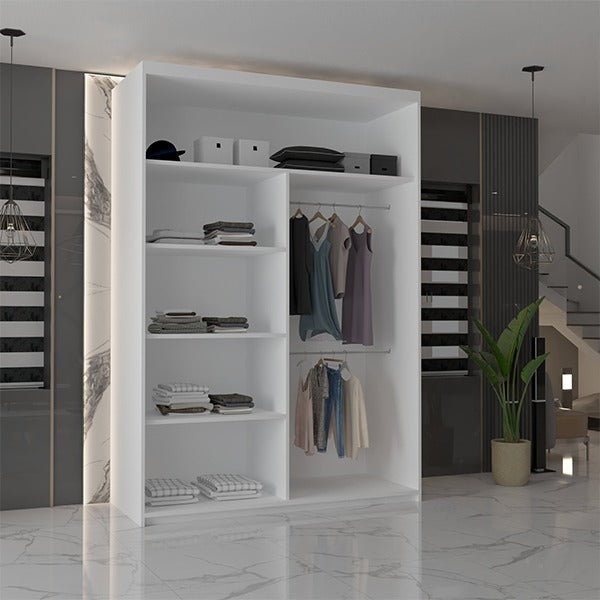 CHICAGO WHITE WARDROBE 90/100/120/150/180/203cm