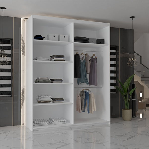 CHICAGO WHITE WARDROBE 90/100/120/150/180/203cm
