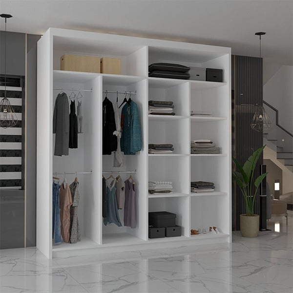 CHICAGO WHITE WARDROBE 90/100/120/150/180/203cm