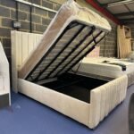 Plush Velvet Ottoman Gas Lift Storage Bed