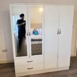 4 Door Wardrobe with 2 Mirror Doors and 2 Drawers