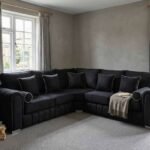 Luxury Velvet Panelled Corner Sofa with Footstool Option